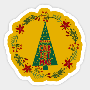 Merry Christmas - cute xmas tree Sticker